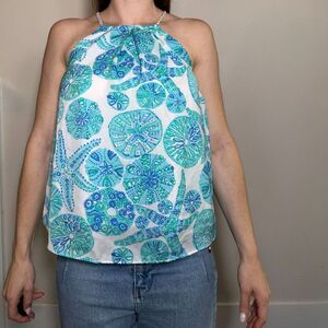 Lilly Pulitzer x Target Blue and White Sleeveless Top Size XS